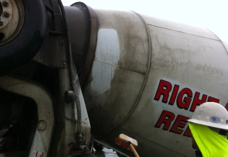 Ready Mix Truck Wash and Wax applied to concrete mixer truck